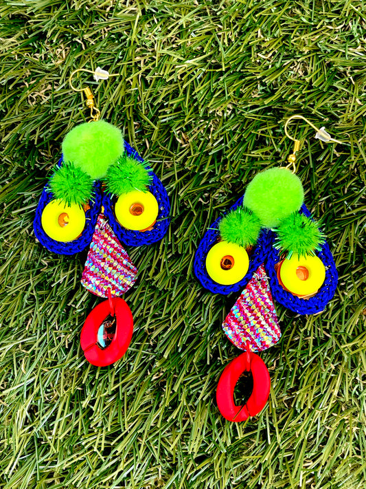 Crazy faces earrings